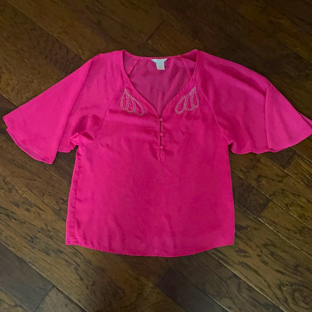 Pink flowing blouse